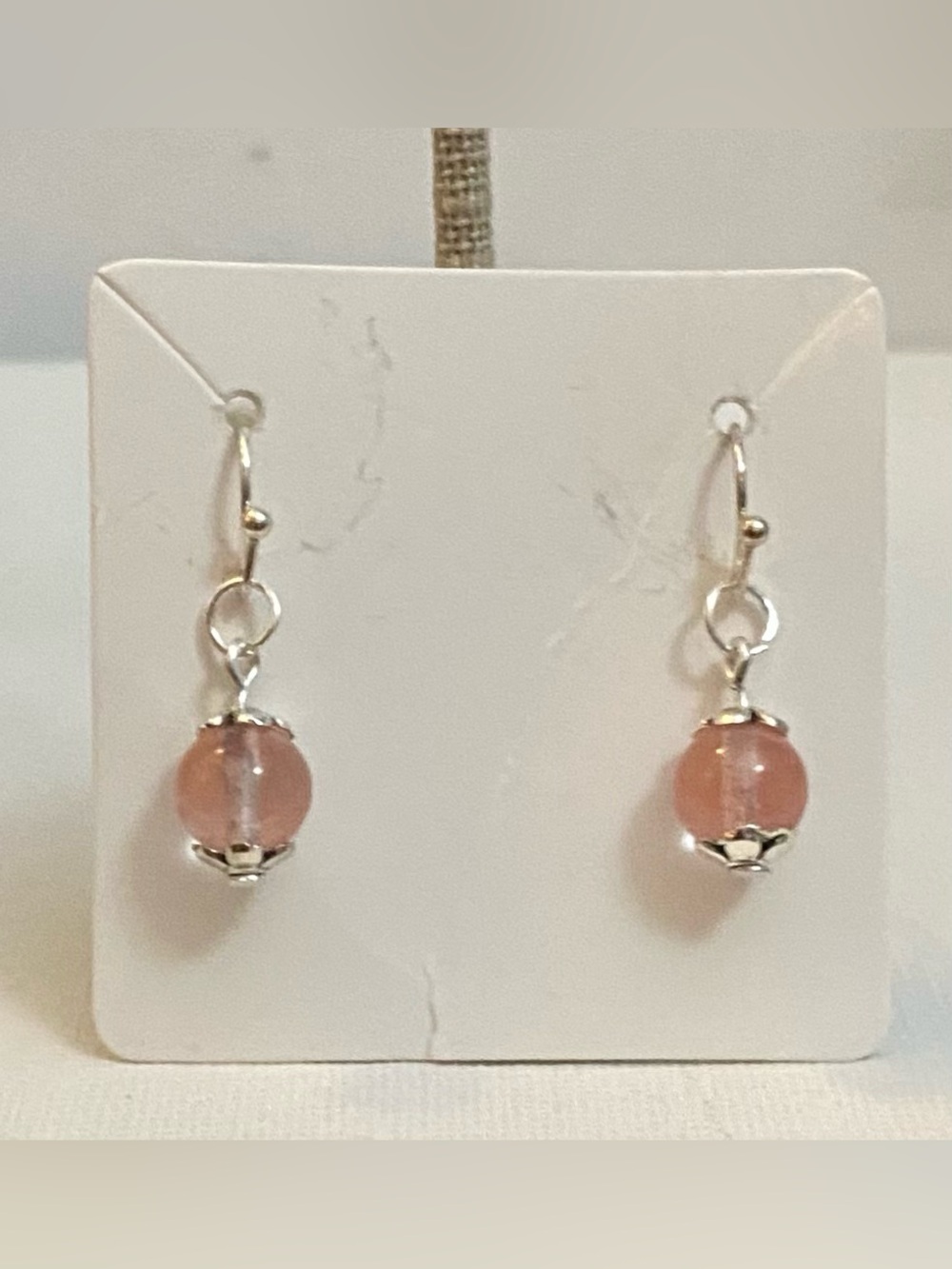 Strawberry Quartz Pink crystal earrings